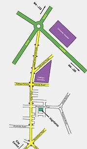 Location Map of Highfields Church